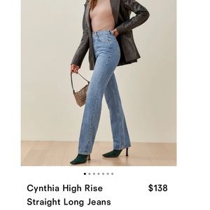 Cynthia High Rise Straight Long Jeans Size 27